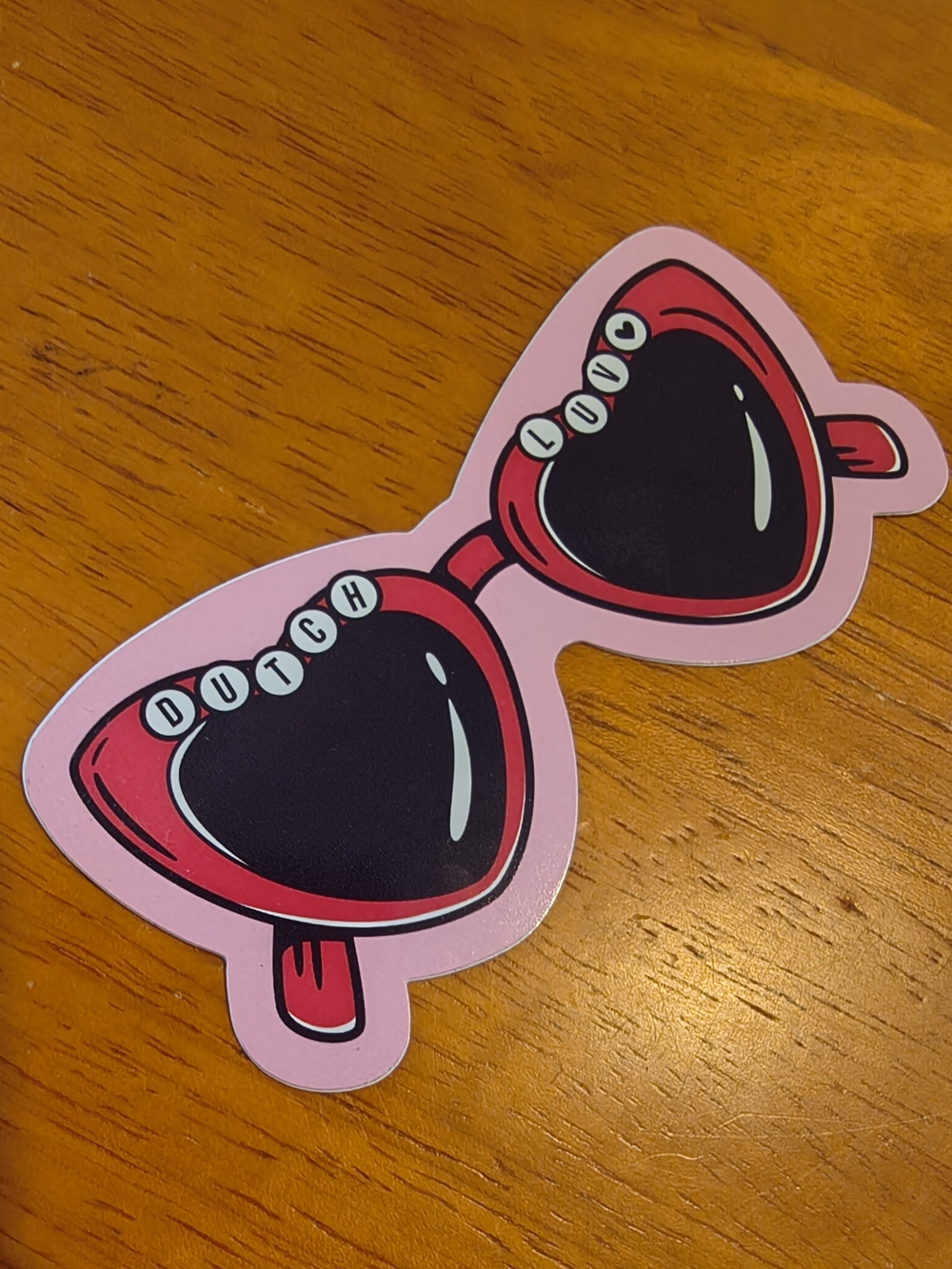 Dutch Bros Pink & Black Sunglasses Graphic Decor